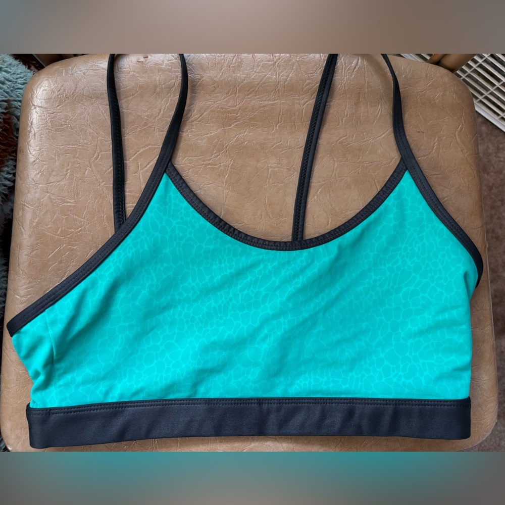 ZYIA Turquoise and Black Sports Bra